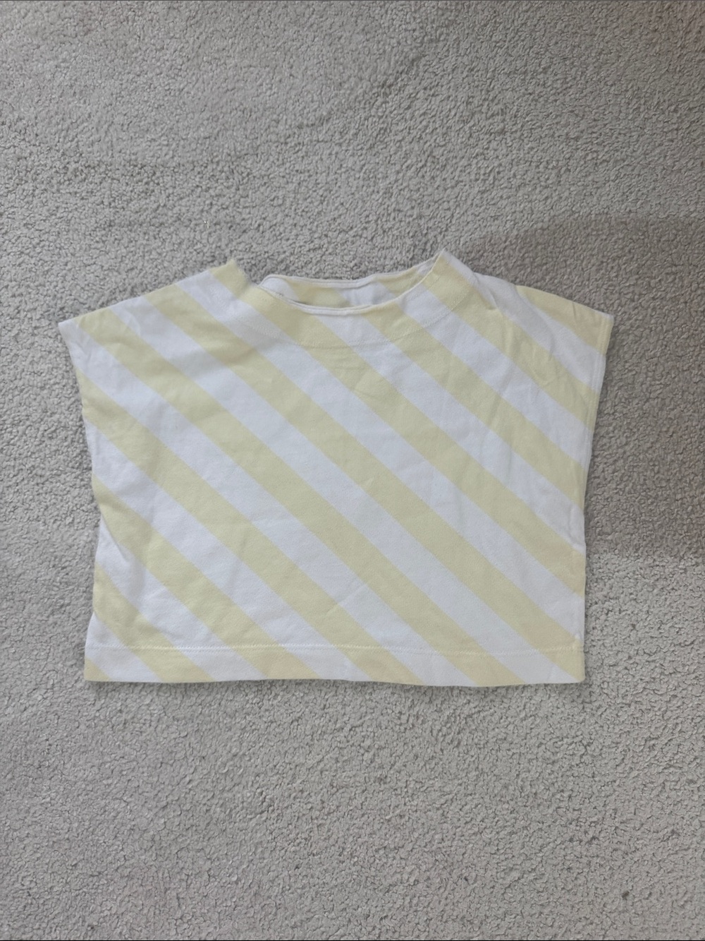 Zara Girls Striped Yellow and White Crop Tee